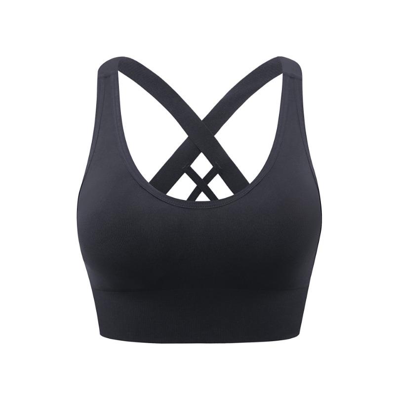 Women Cross Back Sports Bra Breathable Comfortable With Chest Pads For Gym Yoga Running Fitness
