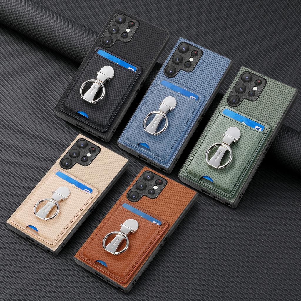 Geldbörse Kartenfach Tasche Hülle für Samsung Galaxy S23 Ultra S22 S21 Plus S20 FE A14 A54 A34 A53 A12 A23 Faltbare Hülle mit Ringhalter