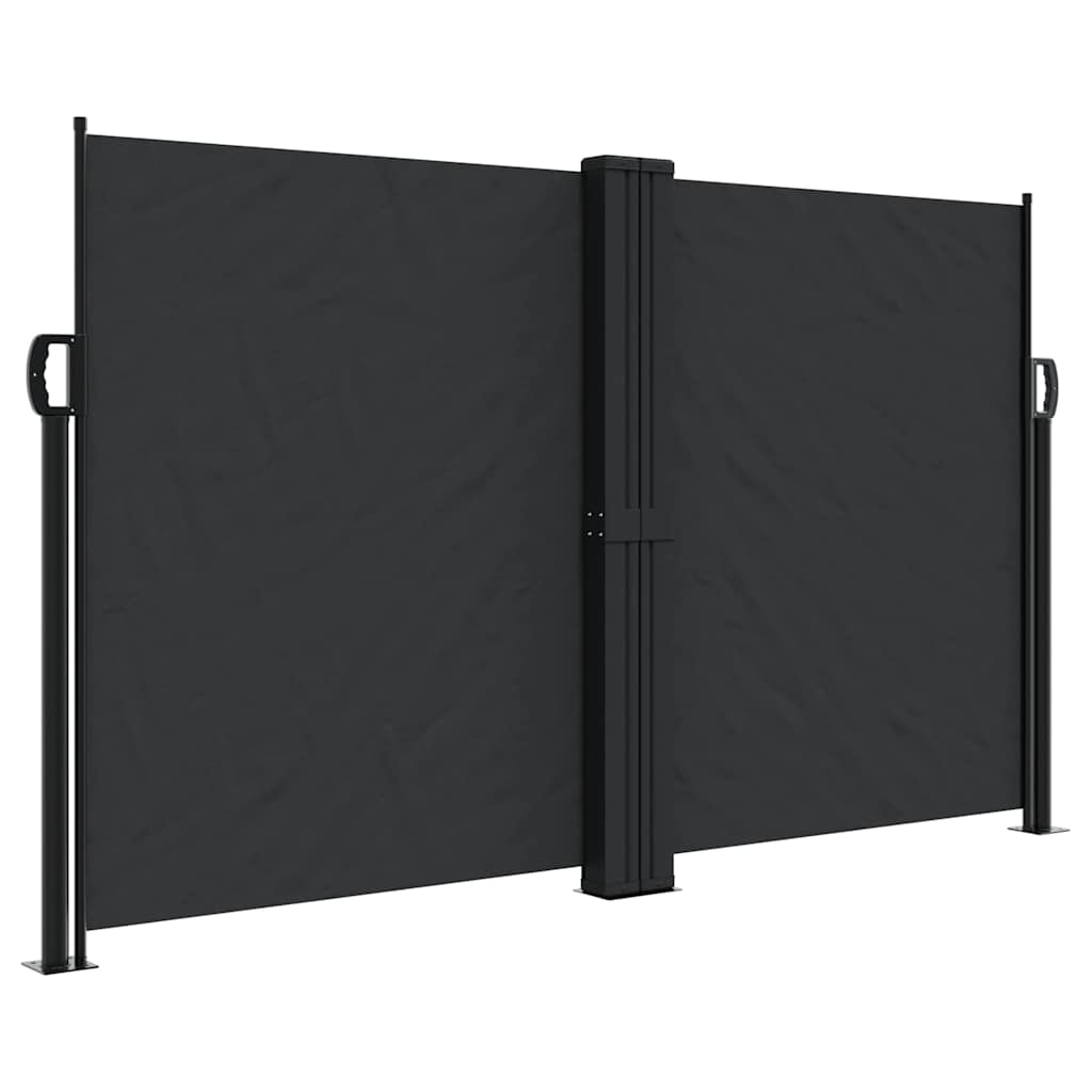 Retractable Side Awning Black 140 X 600 Cm