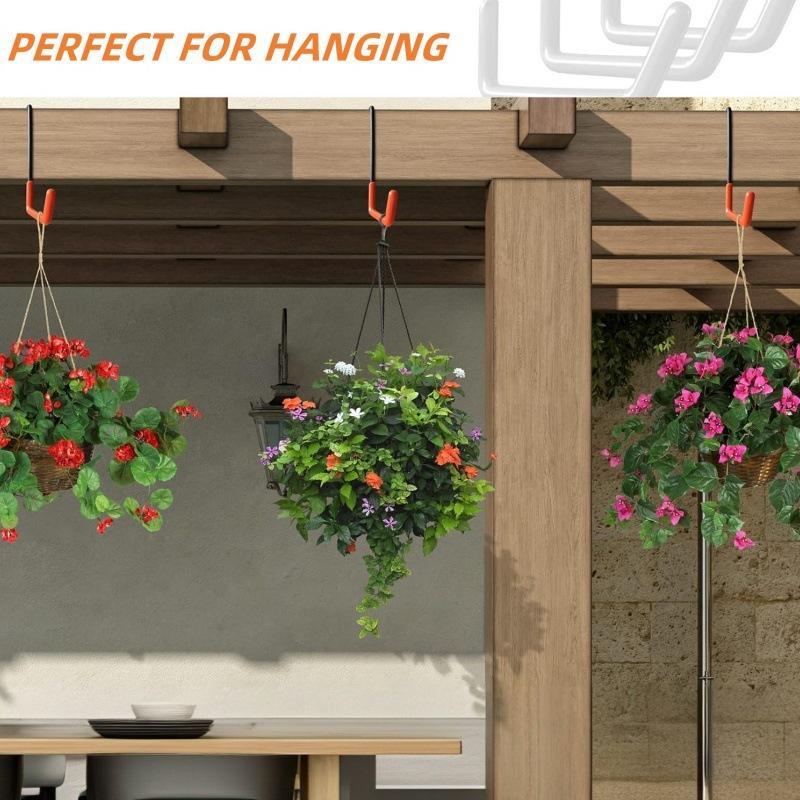 Heavy Duty Iron Garage Storage Hooks Anti Slip Rubber Coating For Hanging Tools Ladders Bikes Garden Supplies