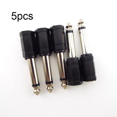 6.35mm 1/4" Mono Plug To 1/8" 3.5mm Jack Female Audio Converter Adapter for Headphone Microphone 5pcs