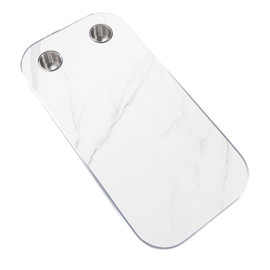 800 X 400mm RV Table Top with 2 Cup Holders Aluminium Alloy Edge Removable Tabletop for Yacht Boat Desk Patio