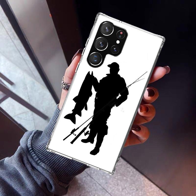 Hunting Fishing Man Phone Case For Samsung Galaxy S23 S24 S25 Edge S26 Ultra S22 + S21 Plus S20 FE Cover Silicone Print Shell Ga