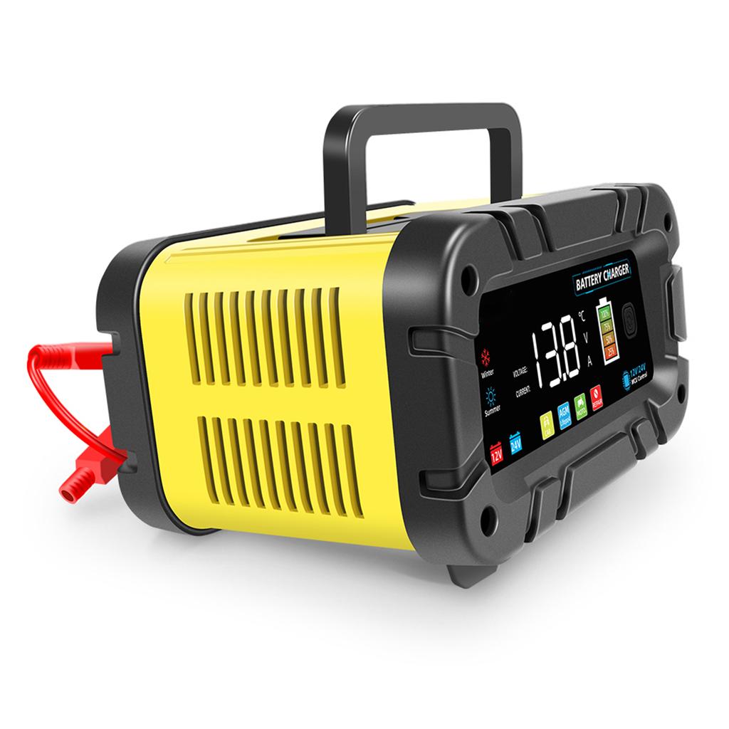 Battery Charger, 12V and 24V Smart Automatic Battery Charger with Large Display Screen, Battery Maintainer for Cars