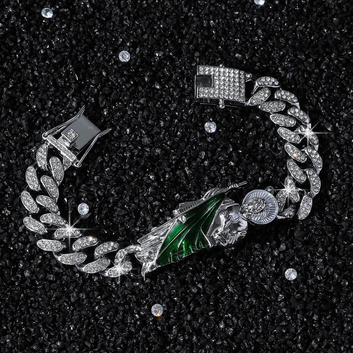 

Аксессуары с бриллиантовой цепочкой, модный мужской браслет в европейском и американском стиле хип-хоп, индивидуальный браслет-сращивание