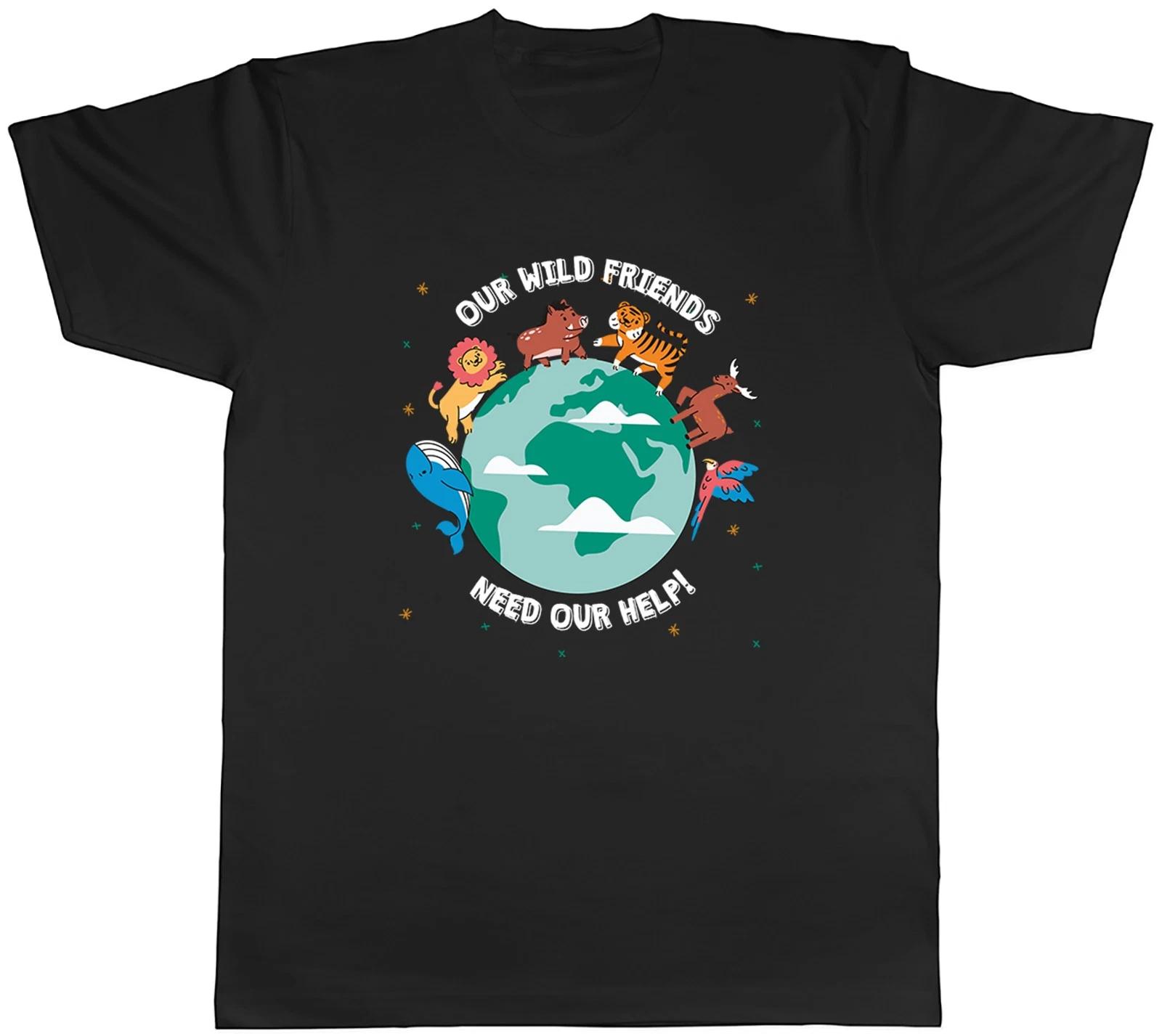 Our Wild Friends Need our Help! Wildlife Day Mens T-Shirt Tee Gift Top S