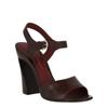 Salvatore Ferragamo Aede Lizard Embossed Heel Sandal Orange Brown
