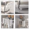 For Dish rack, Stainless steel dish drainer, Multi-functional 2-tier dish drying rack with draining tray, utensil holder, hooks