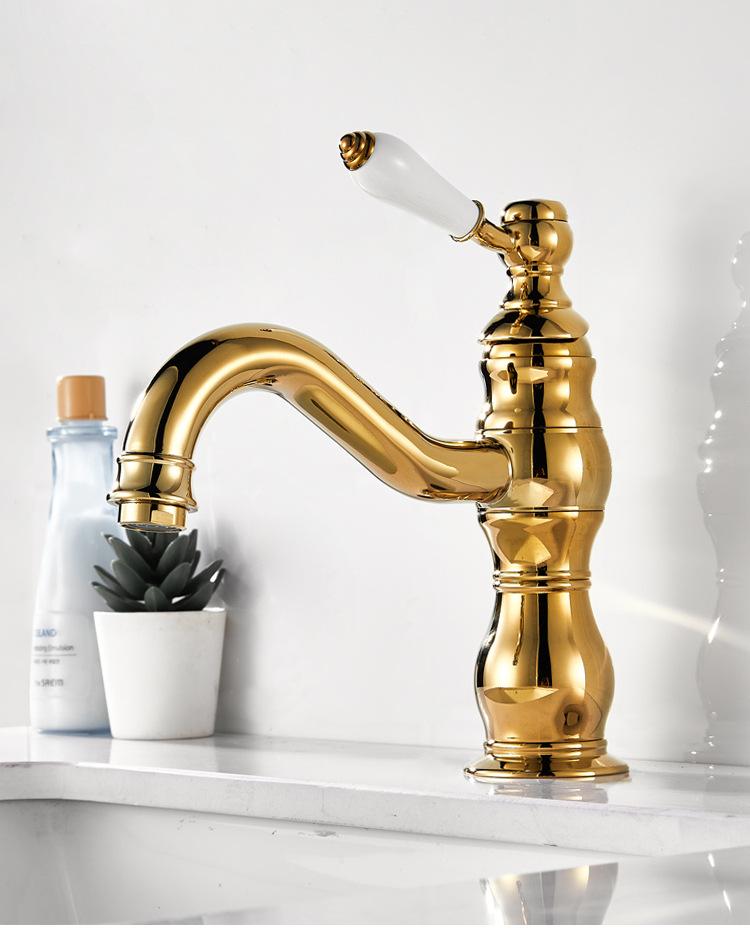 Brass Basin Faucets Europe Style Bathroom Sink Tap Washbasin Faucet Rotation Single Lever Hot Cold Water Basin Mixer Tap