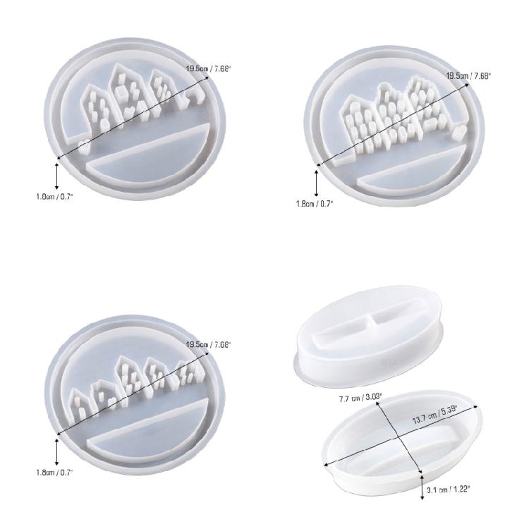 Runde Haus Silikonformen mit Basisformen für Gipsdekorationen, Kranz Silikonformen mit Basisformen
