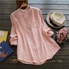 Hot Sale Large Size Bamboo Long Sleeve Shirt Women's European, American Loose Multi-Color Women's Top