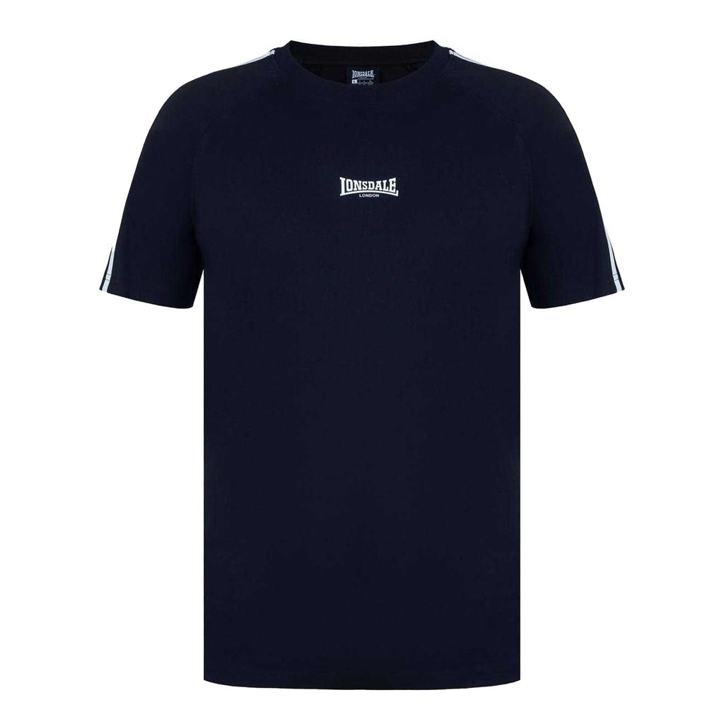 Lonsdale Mens Striped Logo Regular Raglan T-Shirt