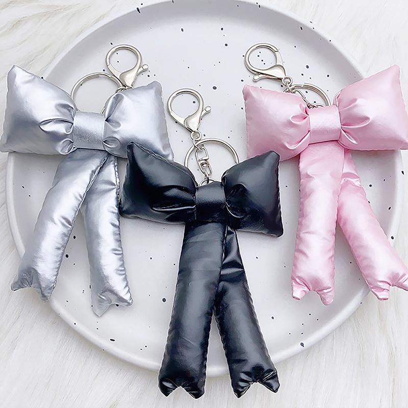 Y2K Korean 3D Bowknot Keychain  Simple Bow Keyring Bag Pendant Handbag Hanging Decoration Girls Gifts