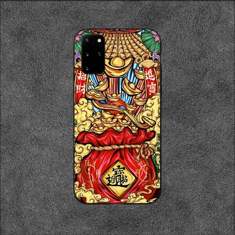 

Чехол для телефона Lucky Money Cat с элементами китайского стиля для Samsung Galaxy S10 S20 S21 Note10 20Plus Ultra Shell SamsungS21FE