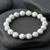 Elegant Semi-Precious Stone Beaded Bracelet - Light Luxury, High-End, Versatile Elastic Round Beads for Couples