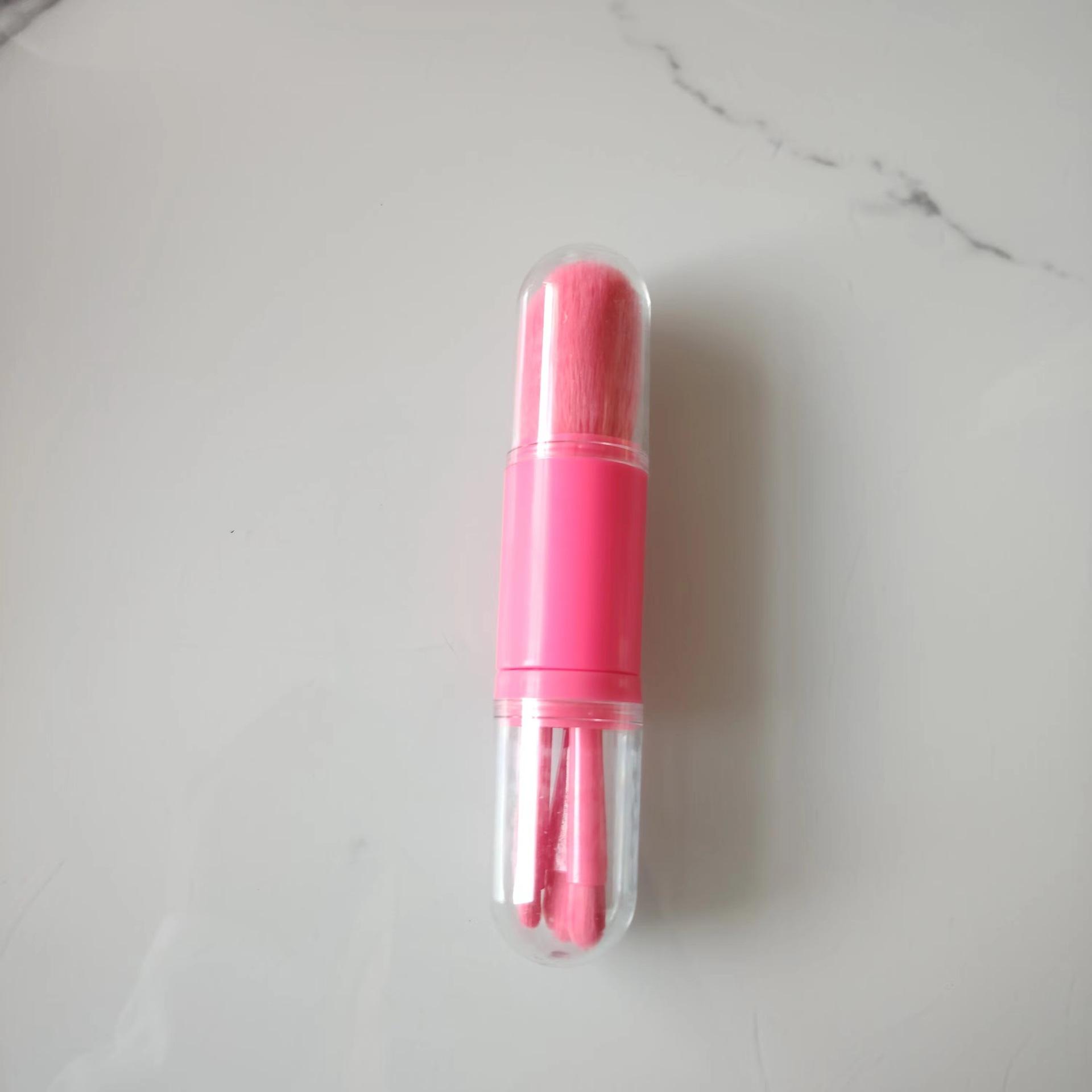 

Кисть для макияжа 4 в 1 телескопическая портативный дорожный набор кистей для макияжа тени для век рассыпчатая пудра мини-кисть для макияжа инструменты для красоты красный