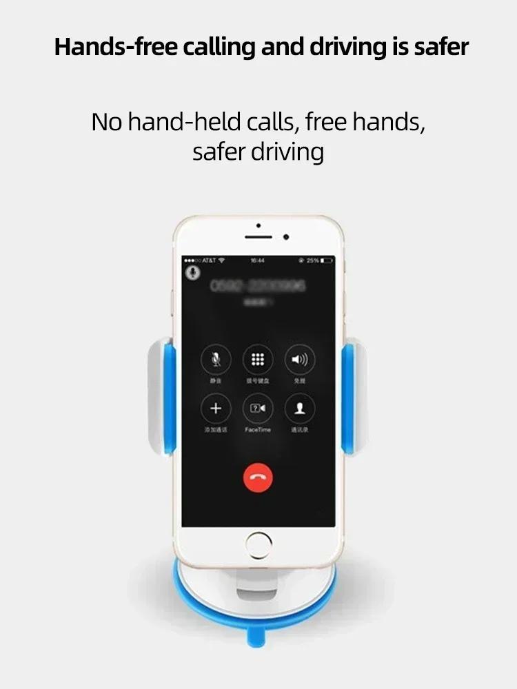 Heavy Duty Car Phone Mount – Anti-Shake Suction Cup for Windshield/Dashboard (Fits iPhone 16/Samsung/Xiaomi)+