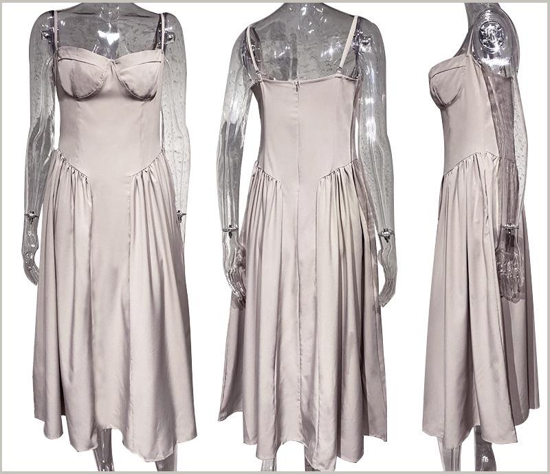 Summer New French Retro Long Dress - Court Style Spaghetti Strap Dopamine Outfit for Women