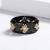 Classic Cross Shaped Zircon Ring Black Gold Bicolor Jewelry Ring Elegant Party