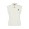 MALBON GOLF Women'S Half-Zip Collar Sleeveless Top Cream (Woman)