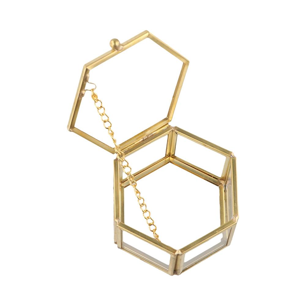 Nordic Jewelry Storage Box With Lid Hexagon Earring Box  Valentine's Day