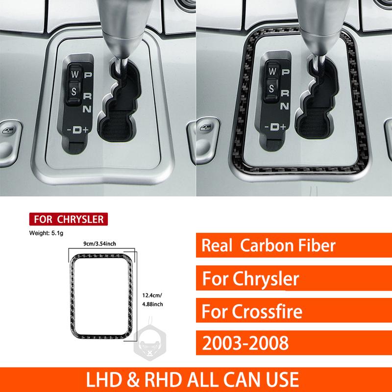 Für Chrysler Crossfire 2003-2008 Echte Kohlefaser Aufkleber Zentrales Automatik-Schaltgetriebe Rahmen Panel Autozubehör dekorativ