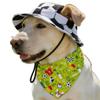 Pet Soccer Hat and Bandana Set for Dogs Breathable Fabric Adjustable Fit Lightweight Accessories for Outdoor Activities and Themed Events