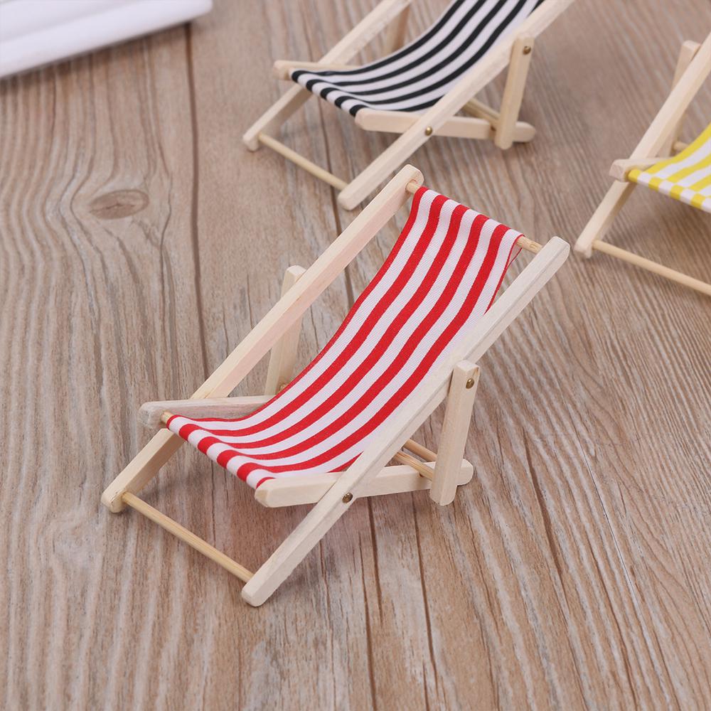 Furniture1:6/1:12 Plastic Garden Bench Chair Doll Beach Chair Foldable Deckchair Dollhouse Decor Doll Chair Toy Doll Accessories