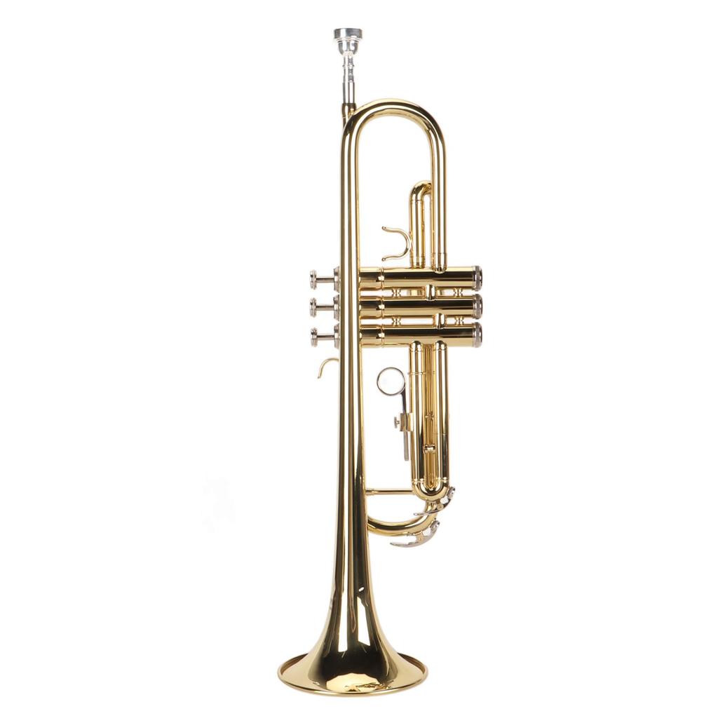 Bb Trumpet Set with Mouthpiece Nickel Plated Bass Trumpet Wind Instrument for Student Beginner