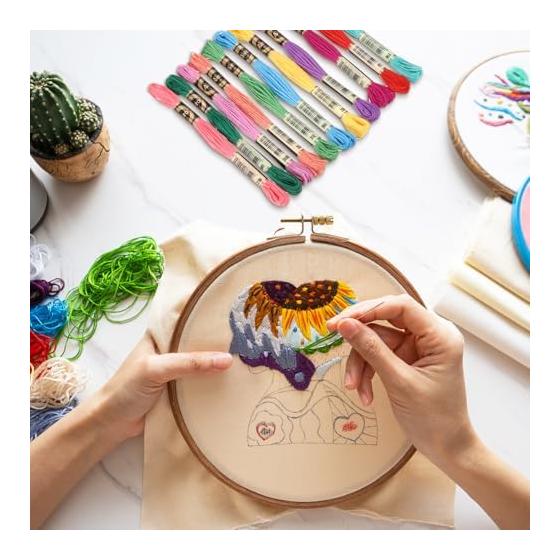 PATIKIL 14pcs Skin Embroidery Thread Polyester Embroidery Thread for Bracelet Cross Stitch Hand Embroidery Multicolor Yellow