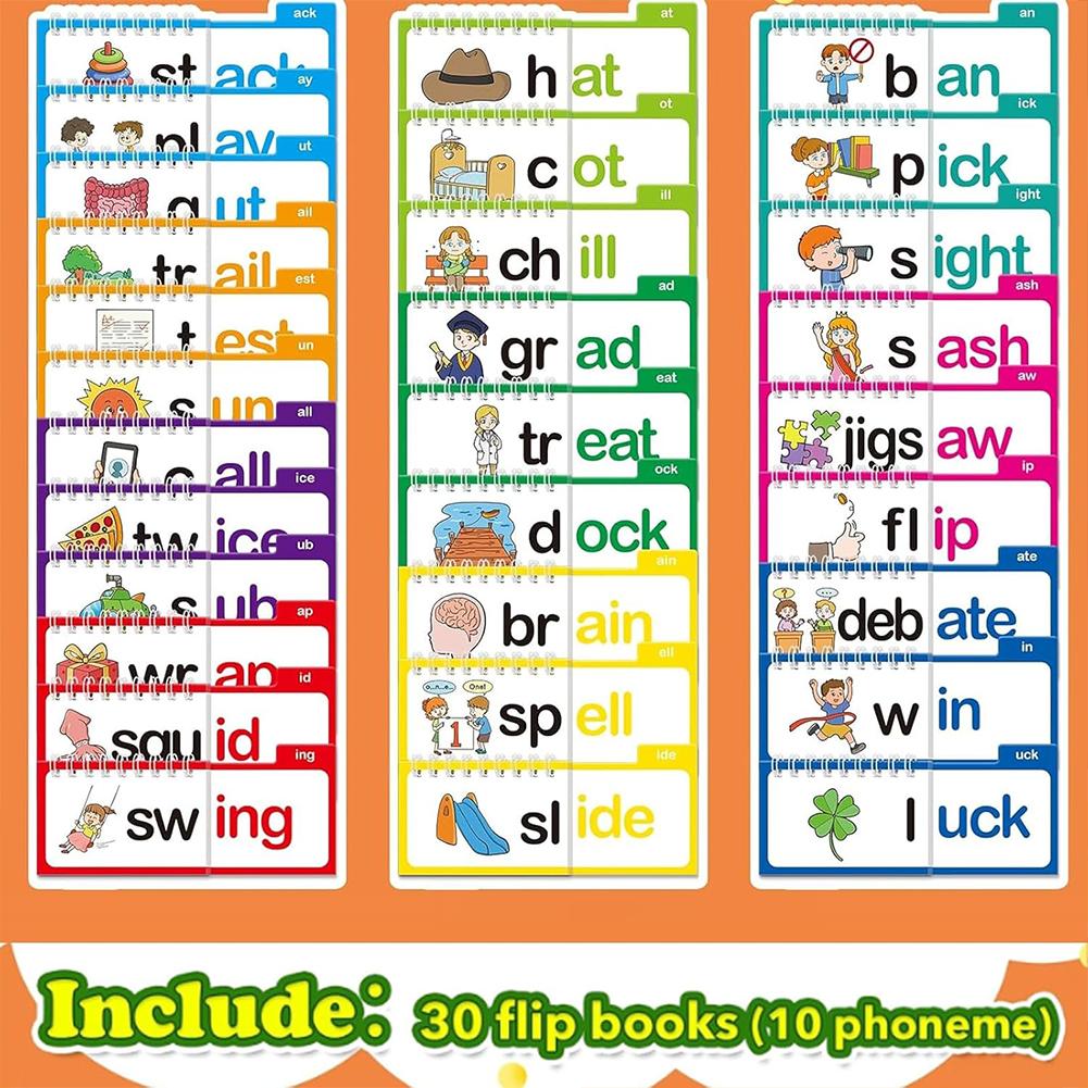 30 Fun Read Aloud and Rhyming Flip Books Word Family and Word Flashcards Perfect Reading Gift for Family and Friends