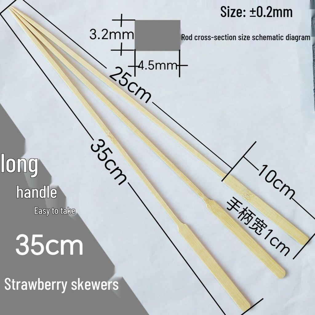Kandierte Weißdorn-Einweg-Bambusspieße - Flache Spieße 35cm & 30cm