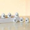 6Pcs Halloween Mini Light-up Ghost Figurine Resin Miniature Table Ghost Lights for Halloween Party Favors Home Garden Decoration