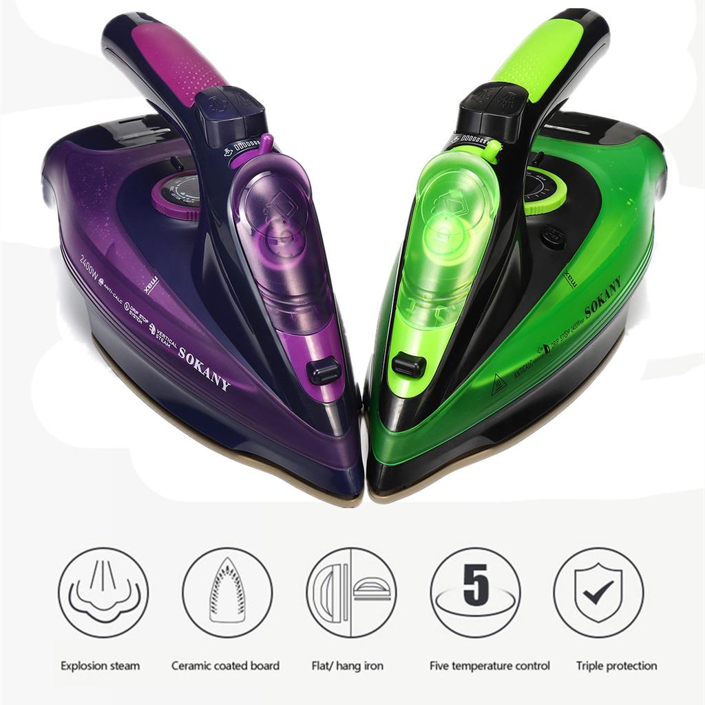 Buy Portable Cordless Steam Iron Steamer Wireless Charging Clothes Ironing 2400W 5 Speed EU Plug