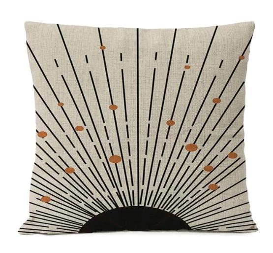 Home Decorative Black Geometric Linen Pillow Cover Boho Bohemia Throw Pillow Art Cushion Decoration Sofa Pillowcase 60x60