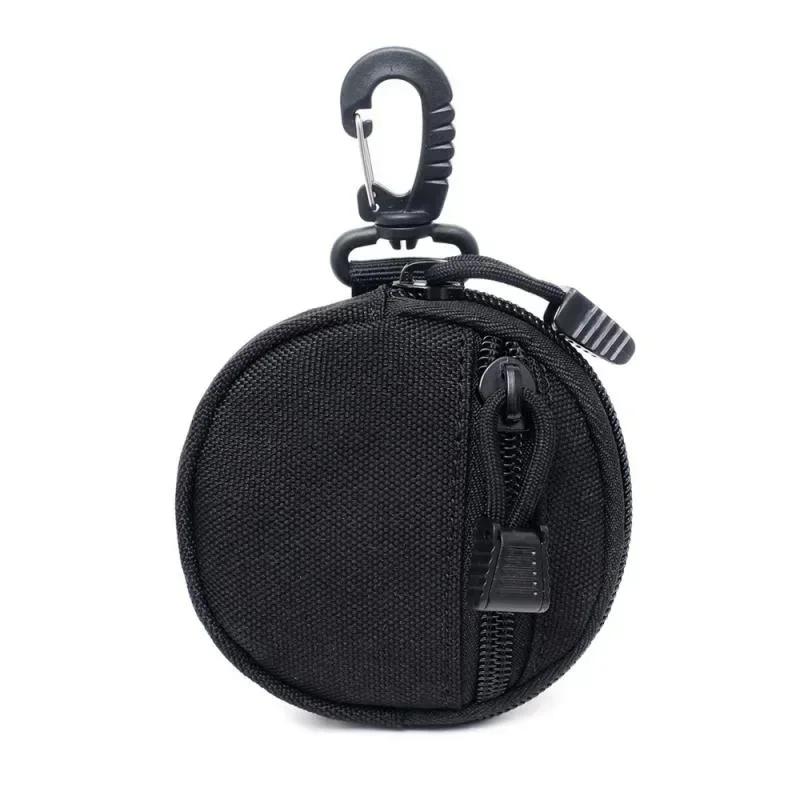 Mini EDC Tool Pouch Keychain Zipper Holder Earphone Key Wallet Coin Purses Utility Outdoor Hiking Hunting Accessories Waist Bag