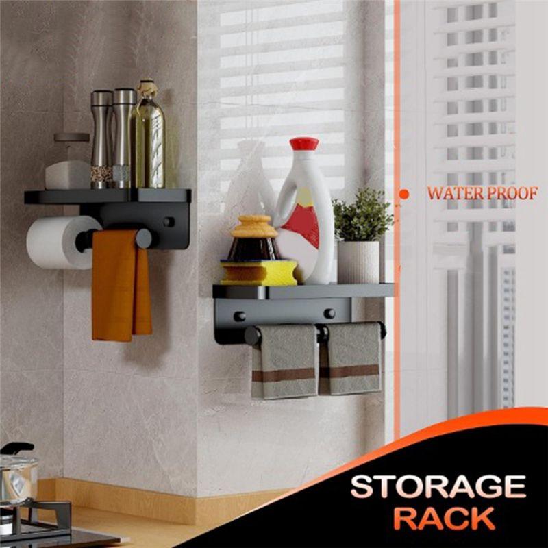 A84E-1 PCS Stainless Steel Tissue Holder Hotel Engineering Toilet Paper Rack Roll Box Black