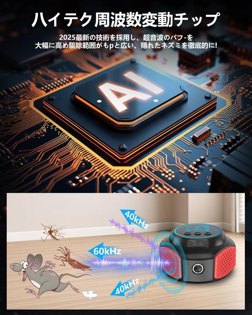 Ultrasonic Mouse and Rat Pest Cockroach Effective Range 350 sq Electromagnetic Ultrasonic Pressure Wave Night Suitable for Living and Includes