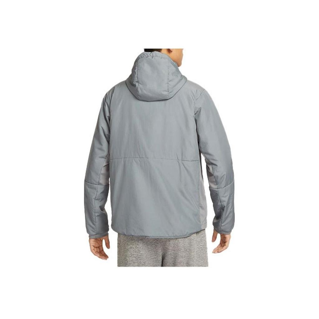 Nike Neomezená Therma-FIT Jednobarevná Ležérní Běžecká Hřejivá Bunda s Kapucí Pánská Bunda Kouřově Šedá FB7545-084