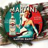 Cartello Murale in Metallo Vintage Cocktail Martini 20x20 cm Design Donna Elegante che Beve Decorazione per Home Bar