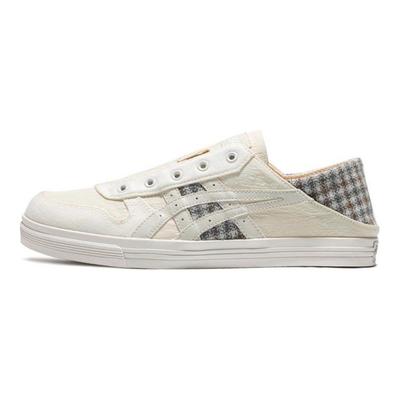 Aaron Slip-On Fabric Synthetic Leather Canvas Comfortable Versatile Low-Top Casual Shoes Unisex Sneaker White Gray 1203A318-200