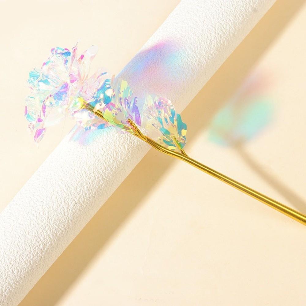 Colorful Gold Foil Rose Flower Handcrafted Artificial Crystal Flower Party Decoration