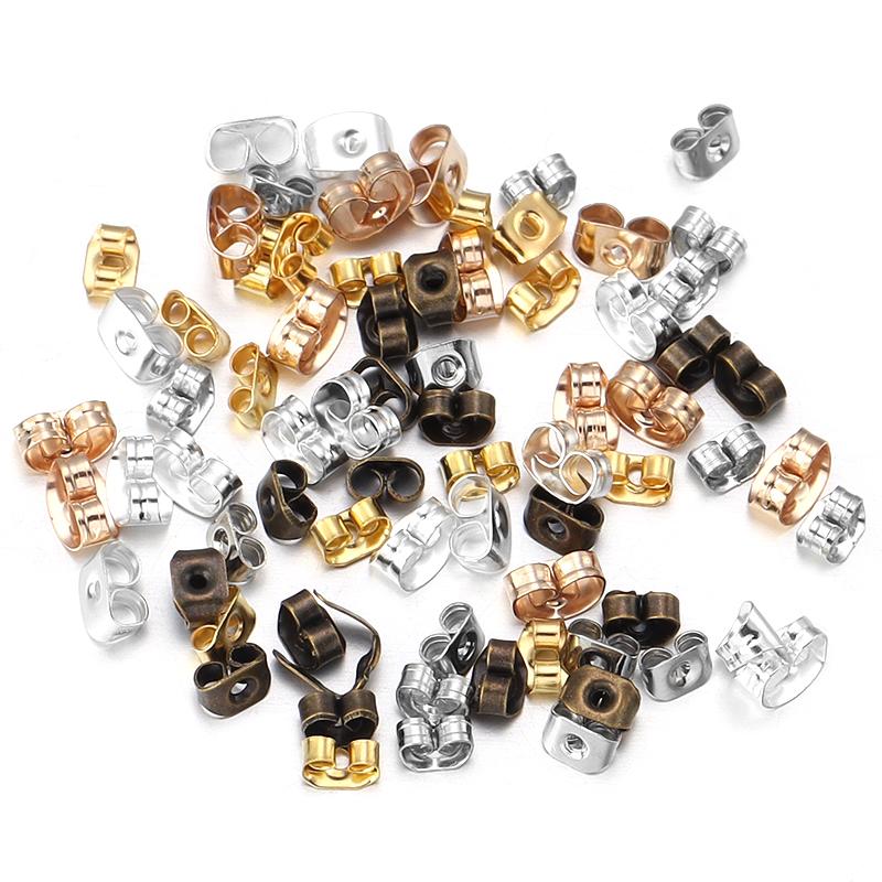 200Pcs/Lot Iron Gold Color Butterfly Scrolls Ear Post For Jewelry Making DIY Blocked Caps Studs Earring Backs Stopper Supplies