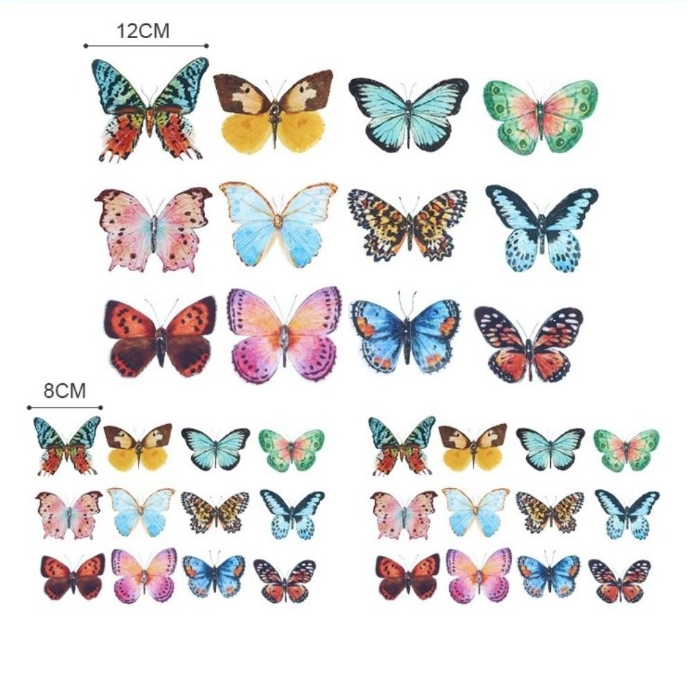 36Pcs PVC Lifelike Butterfly Decorations 3D Photo Booth Props Wall Stickers Home Decoration