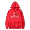 I Love TV Girl T-skjorte Kunst Estetisk Grafisk hettegenser Unisex kvinner Oversized hettegenser Unisex høykvalitets mote hettegensere