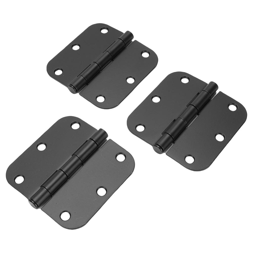 Rounded Door Hinges 3.5 Inch 5/8 Radius Matte Black Exterior Interior Door Hinges for Doors Office