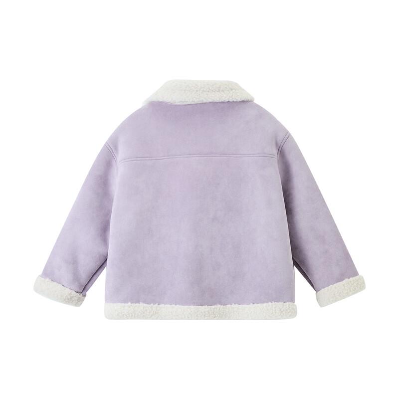 ASK JUNIOR Girls' Faux Suede Fleece-Lined Winter Jacket