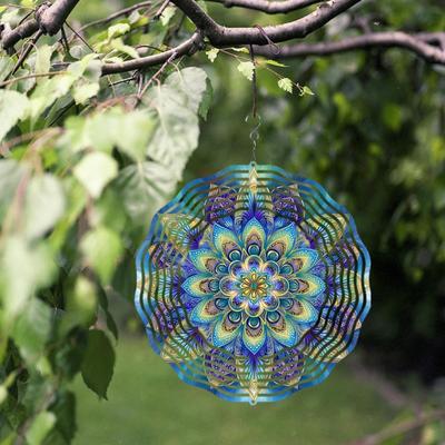 10 Inch Hanging Wind Spinner with 360 Degree Rotating Hook Artistic Wind Chime for Balcony Garden Decor Spring Summer Gift for Friends Family