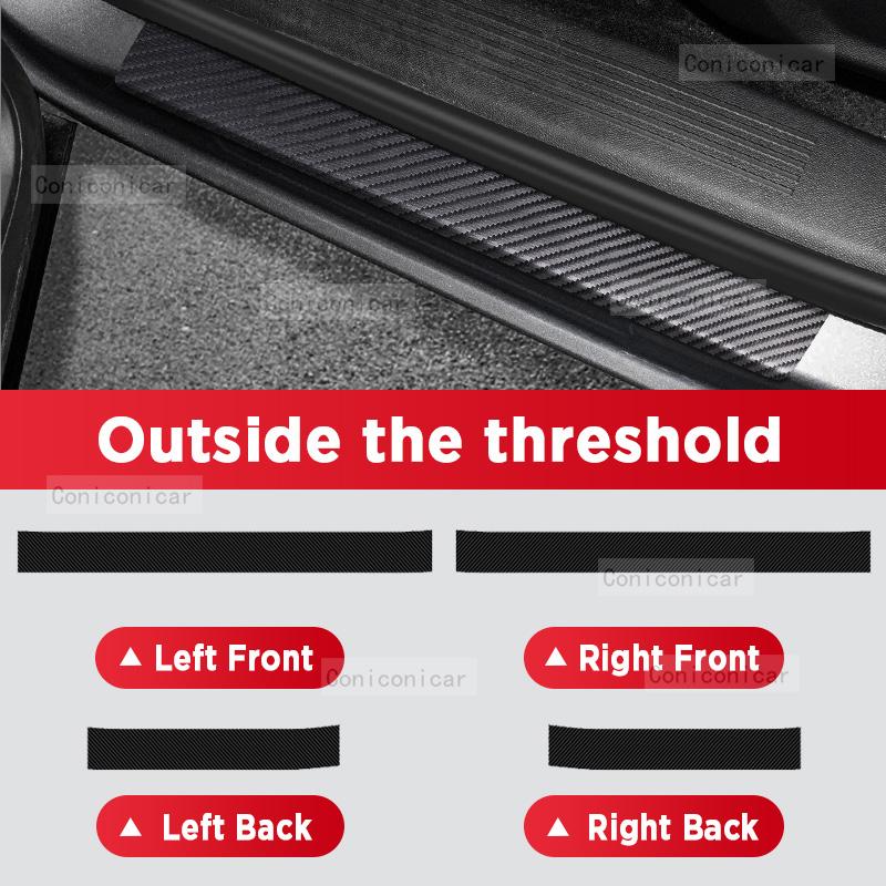 Car Carbon Fiber Door Sill Sticker For HAVAL H6 GT 2022-2025 Threshold Pedal Anti-scratch Interior Decoration Accessories