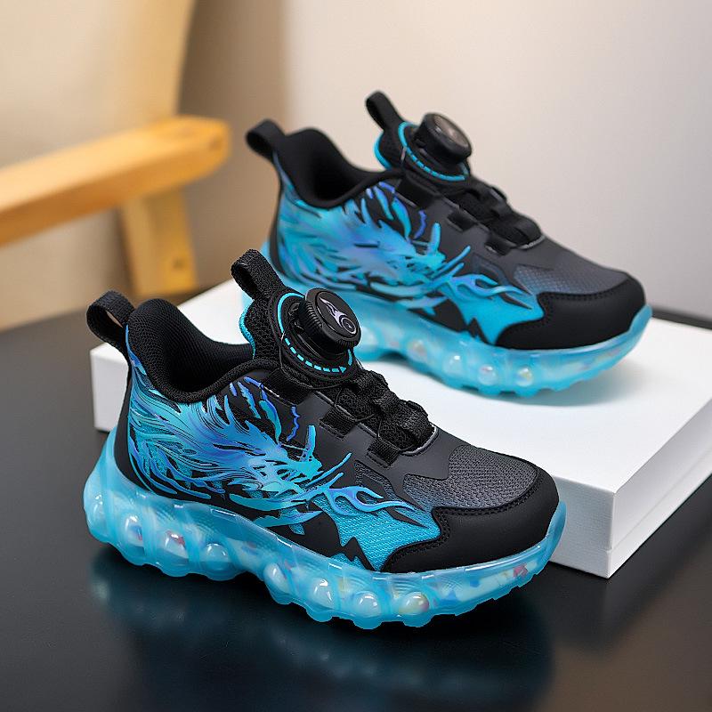 Atmungsaktive Sportschuhe für Jungen Herbst 2025 mit Drehverschluss zum Laufen